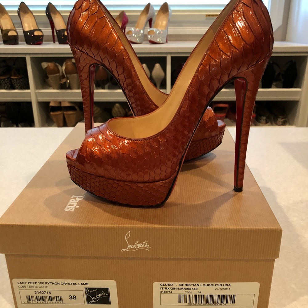 Christian Louboutin Lady Peep Python 38